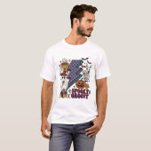 T-shirt Main de squelette fantôme groovy éclair P (Devant entier)