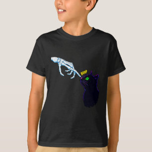 T-shirt Main de squelette tapotant le nez d'un chat - Épou