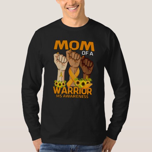T-shirt Main Maman D'Un Guerrier Ms Awareness Sunflower (Devant)