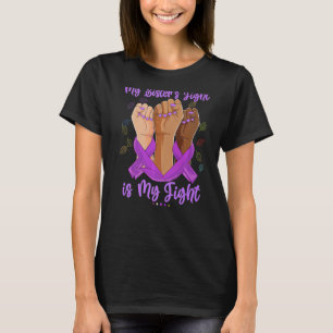 T-shirt Main Mes Soeurs Lutte Est Mon Combat Purple Epilep