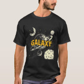 T-shirt Main moderne tiré Univers Galaxy Planet Lune (Devant)