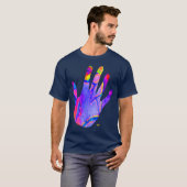 T-shirt Main néon - Neon hand (Devant entier)