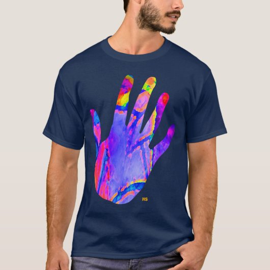 T-shirt Main néon - Neon hand (Devant)