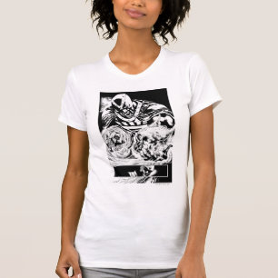T-shirt Main noire avec le panneau 2 de crâne