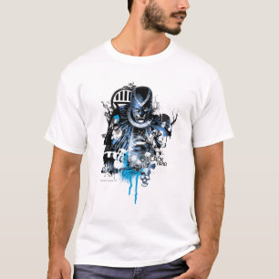 T-shirt Main noire - collage bleu