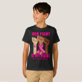 T-shirt Main Son Combat Est Mon Combat Conscience Du Cance (Devant entier)