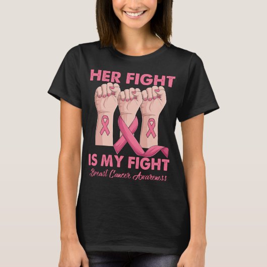 T-shirt Main Son Combat Est Mon Combat Conscience Du Cance (Devant)