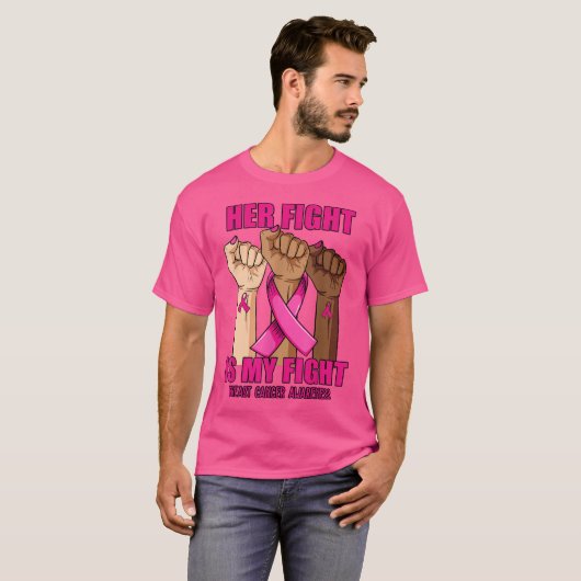 T-shirt Main Son Combat Est Mon Combat Conscience Du Cance (Devant entier)