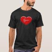 T-shirt Main tiré Coeur Ryan - Prénom Coeurs I Love R (Devant)