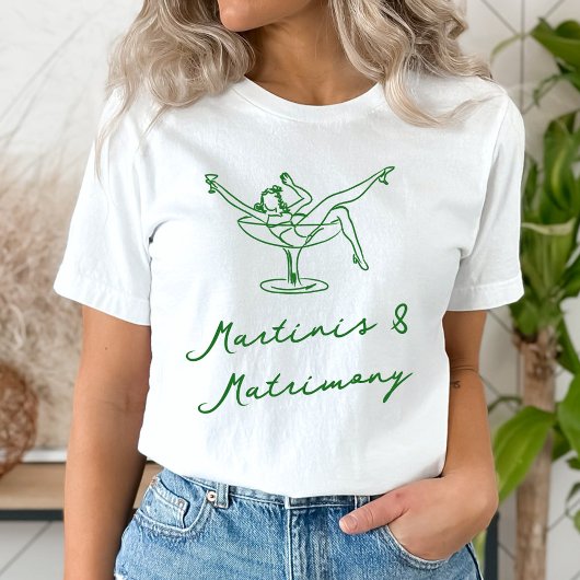 T-shirt Main Whimsical Tirée Vert Martinis & Mariage