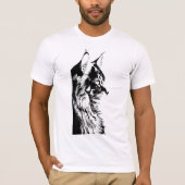 T-shirt Maine Coon B+C White T-Shirt: Jersey Cat Print (Devant)