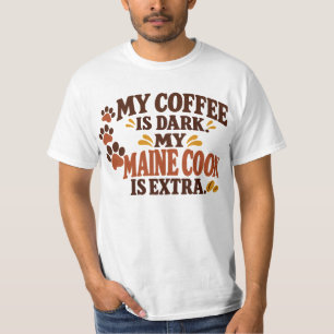 T-shirt Maine Coon Café Foncé Café Rétro Brun & Orange Cit