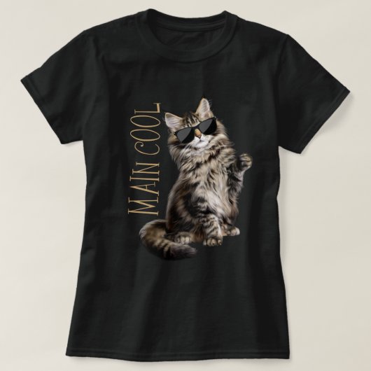 T-shirt Maine Coon Cat - Cool principal  (Design devant)