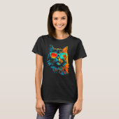 T-shirt Maine Coon Cat Cool Summer (Devant entier)