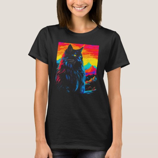 T-shirt Maine Coon Cat Design (Devant)