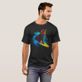T-shirt Maine Coon Cat Surfing (Devant entier)