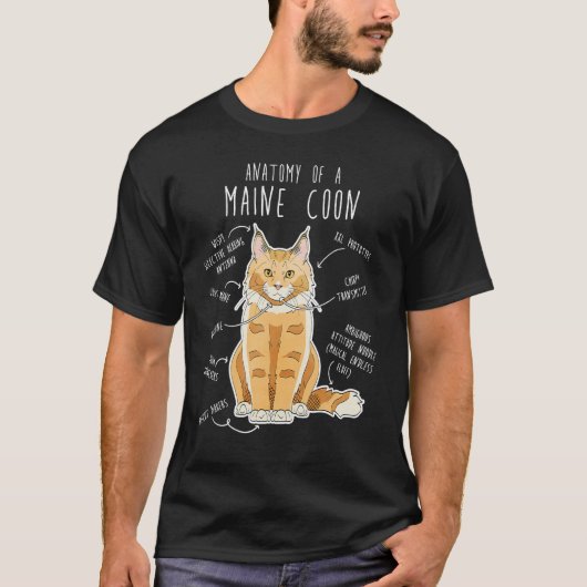 T-shirt Maine Coon Chat Anatomie Cute Animal Chat Maman Ch (Devant)