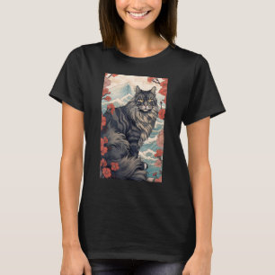 T-shirt Maine Coon Chat esthétique japonaise Ukiyo e 5