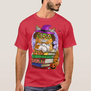 T-shirt Maine Coon Chat Halloween Citrouille sorcier Éffra