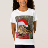 T-Shirt Maine Coon Chat Père Noël & Cadeaux Arbre de Noël  (Devant)
