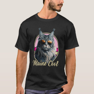 T-shirt Maine Coon Chat Retro Outfit Maine Cool Animal Kit