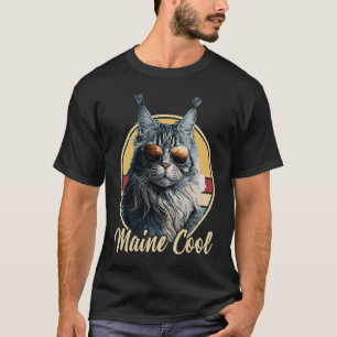 T-shirt Maine Coon Chat Retro Outfit Maine Cool Animal Kit