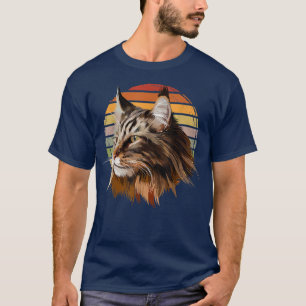 T-shirt Maine Coon Chat Vintage Retro