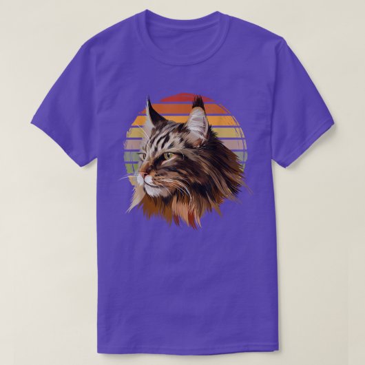T-shirt Maine Coon Chat Vintage Retro (Design devant)