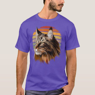 T-shirt Maine Coon Chat Vintage Retro