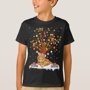 T-shirt Maine Coon Chat Xmas Éclairage Père Noël Maine Coo