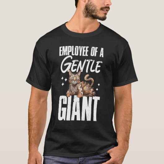T-shirt Maine Coon Employé De Chat D'Un Géant Géant Doux (Devant)