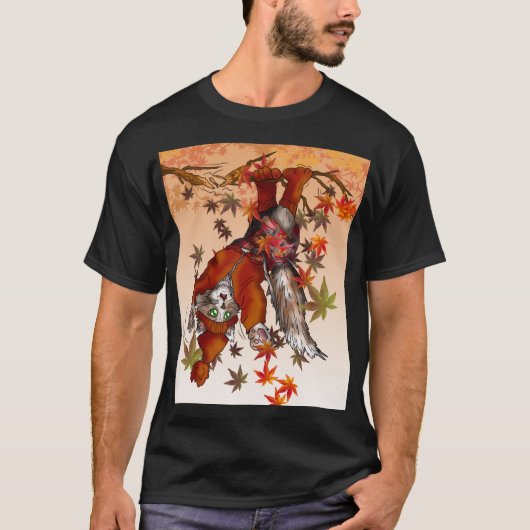 T-shirt maine coon en automne Géant (Devant)