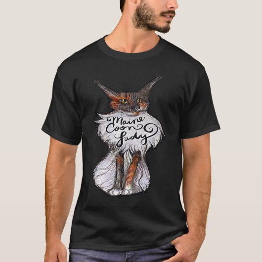 T-shirt Maine Coon Lady (Devant)