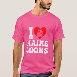 T-shirt Maine Coon Lovers I LOVE MAINE COONS Propriétaires