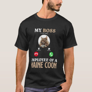 T-shirt Maine Coon MON PATRON PROPRIÉTAIRE D'UN CHAT MAINE