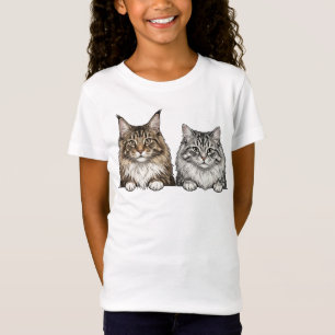 T-Shirt Maine Coon & Silver Tabby pour la maman de chat