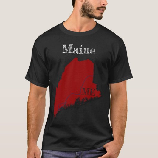 T-shirt Maine Interstates [Berry Red Design] (Devant)