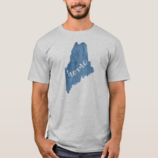 T-shirt Maine State Home Wood Grain (Devant)