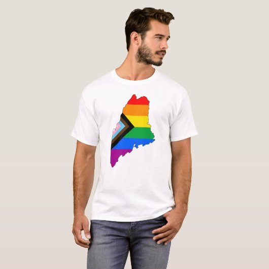 T-shirt Maine State Pride LGBTQ Progress Pride (Devant entier)