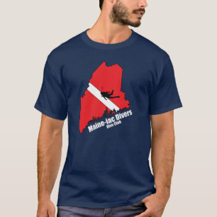 T-shirt Maineiac Divers Silhouette Logo Blanc Lettres