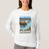 T-shirt MaineMoose buvant dans le lac (Devant)