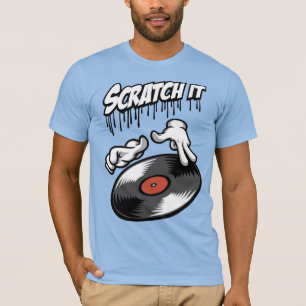 T-shirt Mains cartoon et disque hip hop
