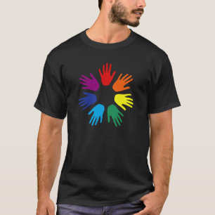 T-shirt Mains d'arc-en-ciel