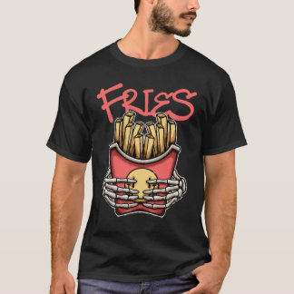 T-shirt Mains de crâne saisissant des frites streetwear