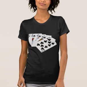 T-shirt Mains de poker - Brosse royale - Costume de clubs
