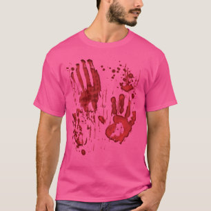 T-shirt Mains de zombie éclaboussées de sang empreintes de