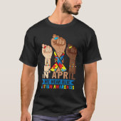 T-shirt Mains En Avril Nous Portons Bleu Sensibilisation s (Devant)