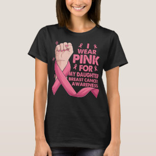 T-shirt Mains En Boxe Je Porte Du Rose Pour Mon Sein Fille