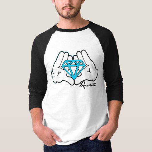 T-shirt Mains jugeant le diamant raglan (Devant)