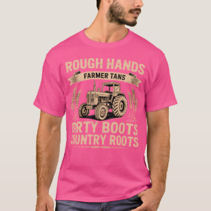 T-shirt Mains Rugueuses Tans de Paysan Bottes Sales Racine